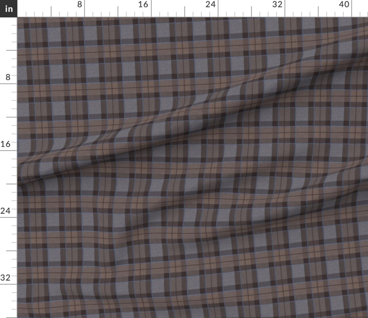 Various Fabrics by the Yard or Fat Quarter Fraser Plaid Scotland Clan Tartan Traditional Classic Blue Gray Custom Printed Fabric by Spoonflower